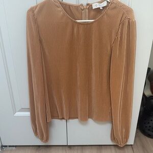 Zara Camel Pleated Blouse